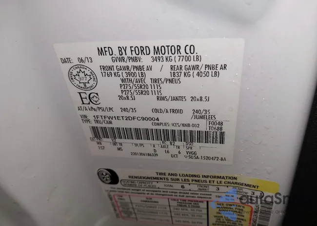 1FTFW1ET2DFC90004: 42197040