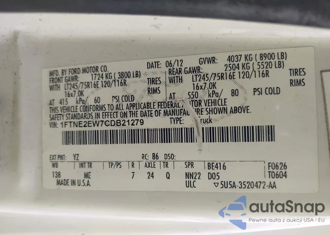 1FTNE2EW7CDB21279: 42197160