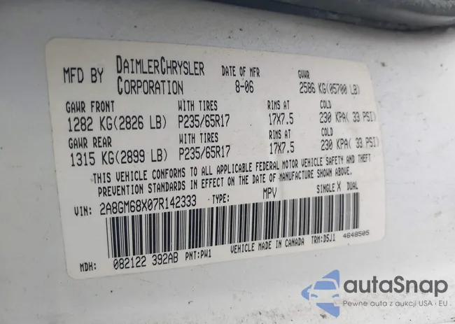 2A8GM68X07R142333: 42197323