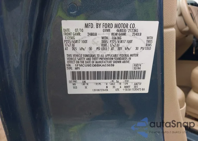 1FMCU9EG6BKA03659: 42198500