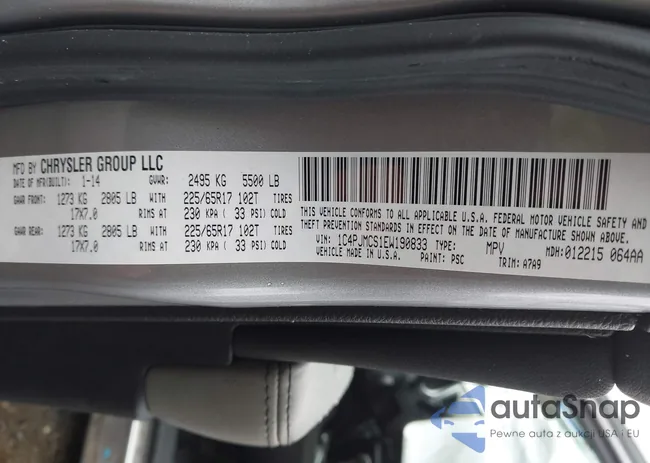 1C4PJMCS1EW190833: 42198520