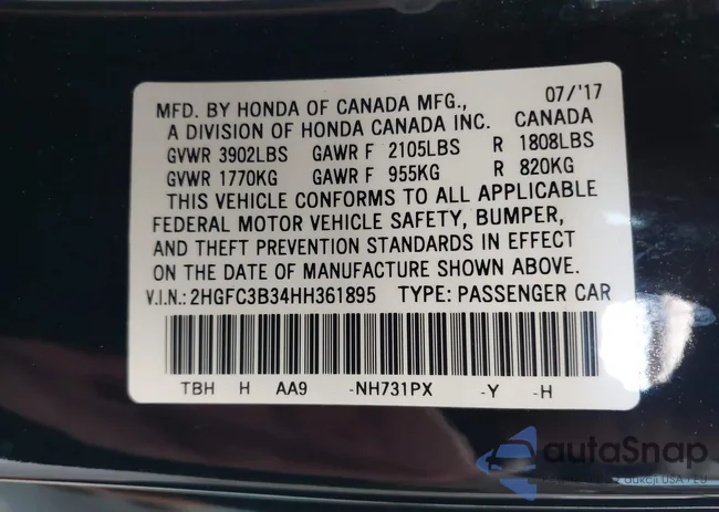 2HGFC3B34HH361895: 42198577