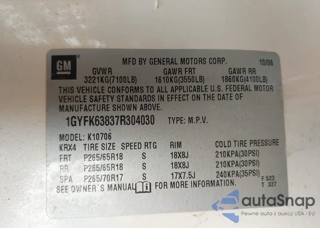 1GYFK63837R304030: 42198618