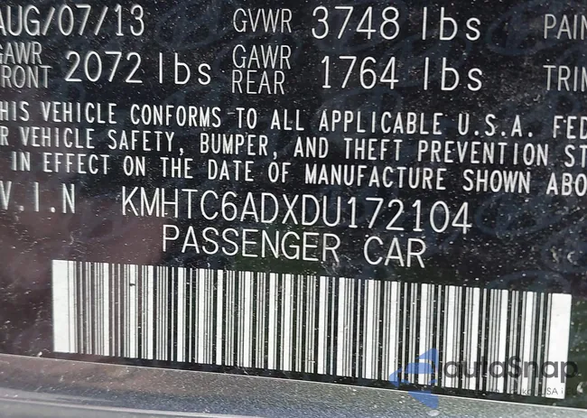 KMHTC6ADXDU172104: 42198689