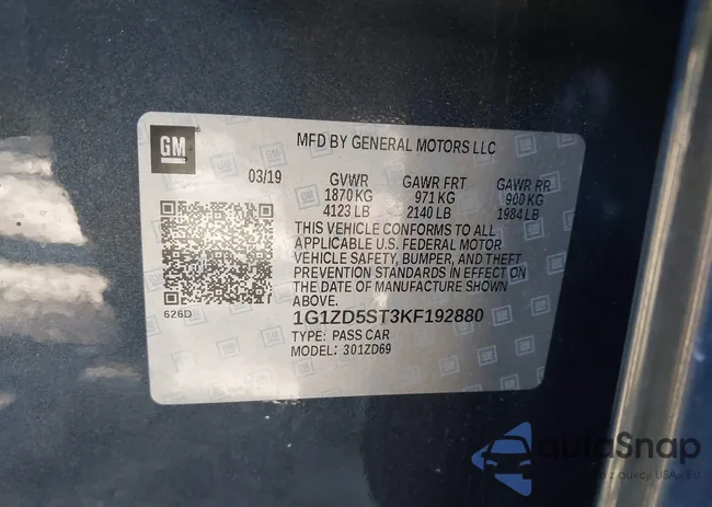 1G1ZD5ST3KF192880: 42198770