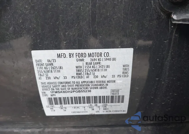 1FMSK8DH2PGB55230: 42198866