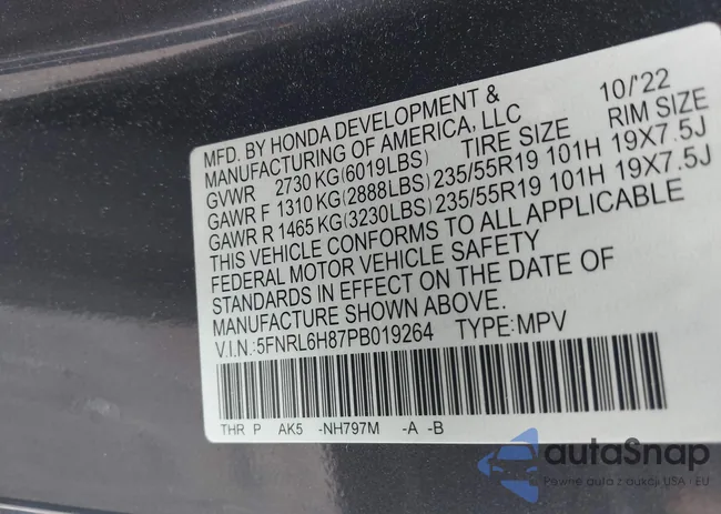 5FNRL6H87PB019264: 42198877