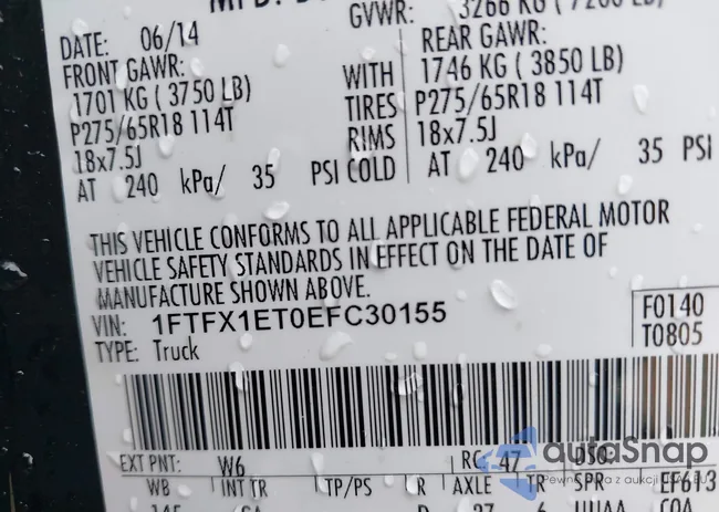 1FTFX1ET0EFC30155: 42198967