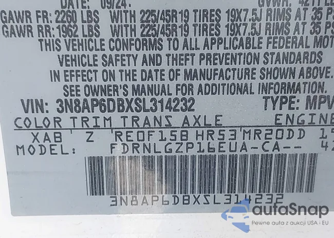 3N8AP6DBXSL314232: 42198136