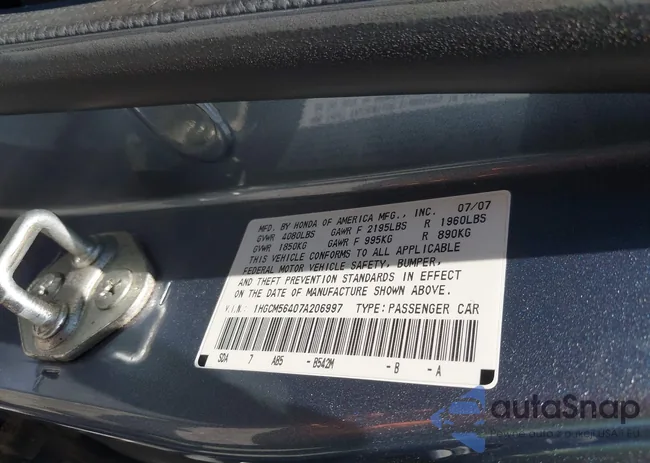 1HGCM56407A206997: 42198213