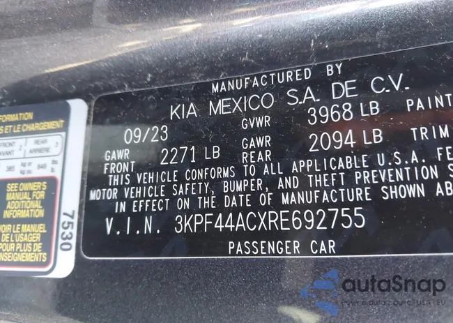 3KPF44ACXRE692755: 42198345