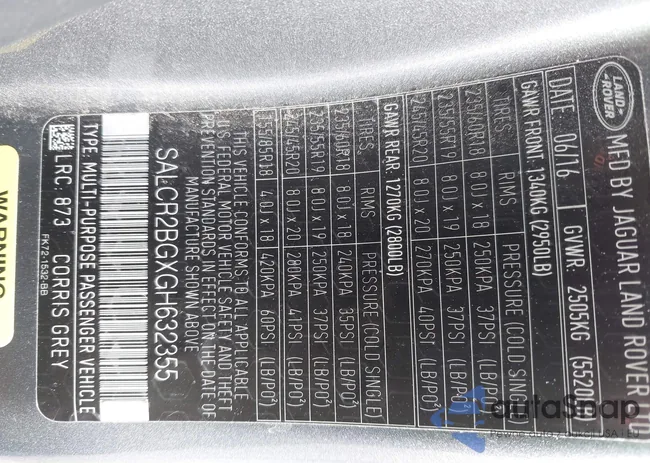 SALCR2BGXGH632355: 42199510