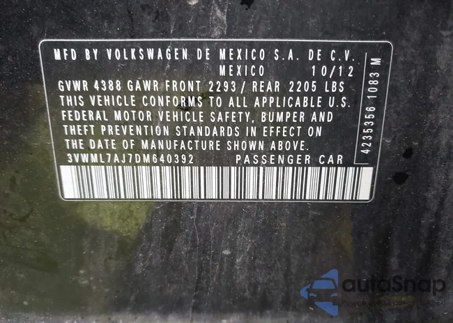 3VWML7AJ7DM640392: 42199561