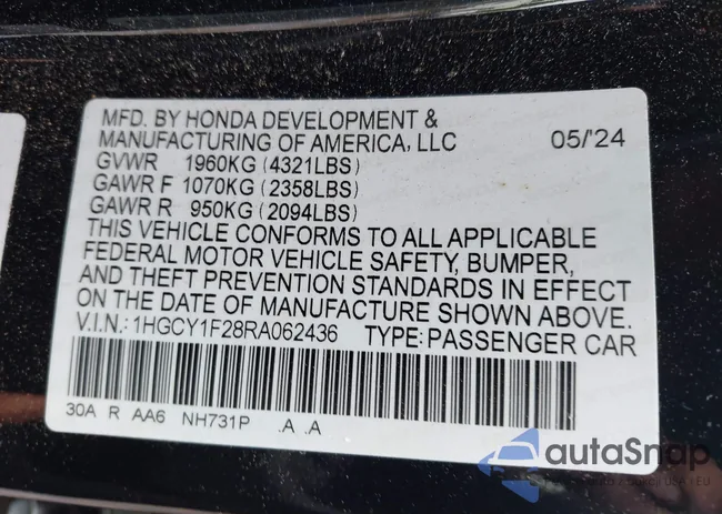 1HGCY1F28RA062436: 42199606