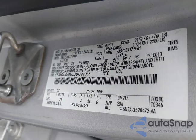 1FMCU0G90DUC99036: 42199699