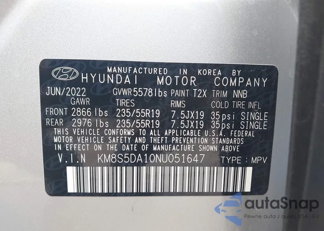 KM8S5DA10NU051647: 42199725