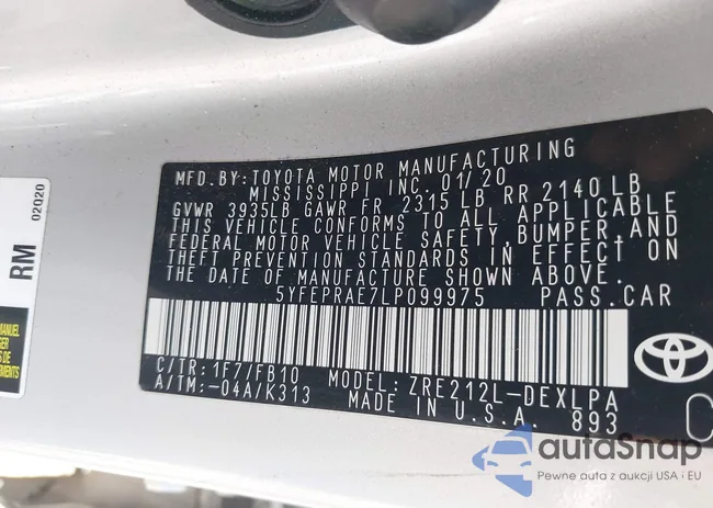 5YFEPRAE7LP099975: 42199772