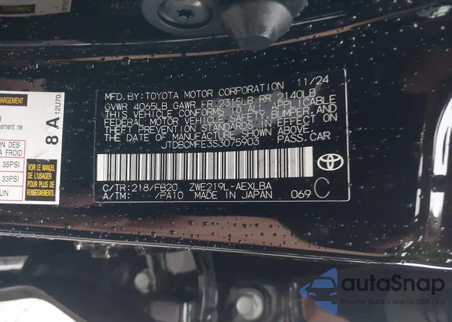 JTDBCMFE3S3075903: 42199930