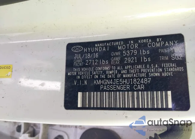 KMHGN4JE5HU182487: 42199159