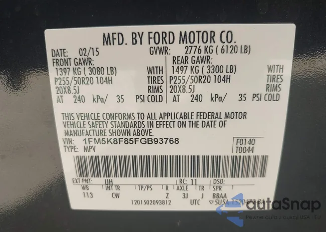 1FM5K8F85FGB93768: 42199278