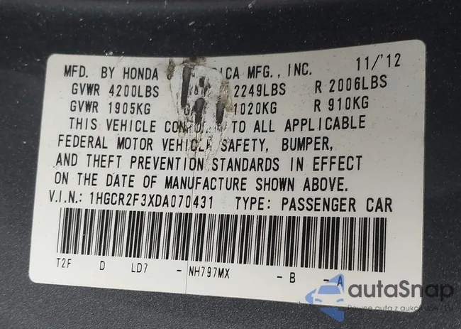 1HGCR2F3XDA070431: 42199289