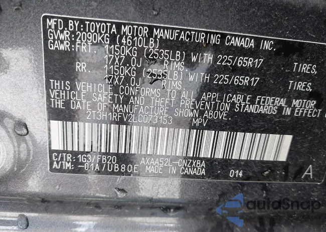 2T3H1RFV2LC073153: 42200569