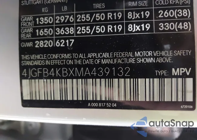 4JGFB4KBXMA439132: 42200713