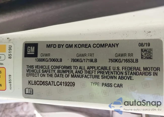 KL8CD6SA7LC419209: 42200719