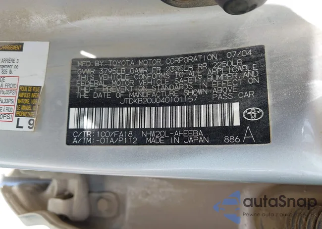 JTDKB20U040101157: 42200752