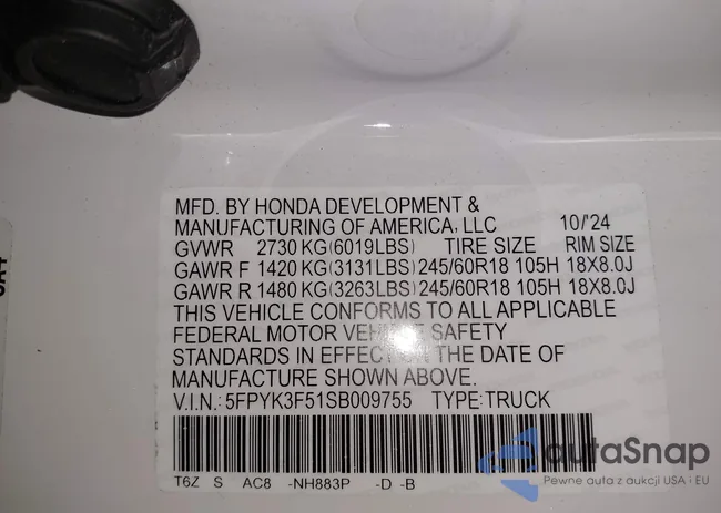 5FPYK3F51SB009755: 42200809