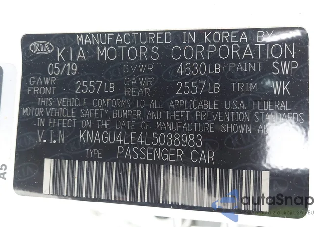 KNAGU4LE4L5038983: 42200902