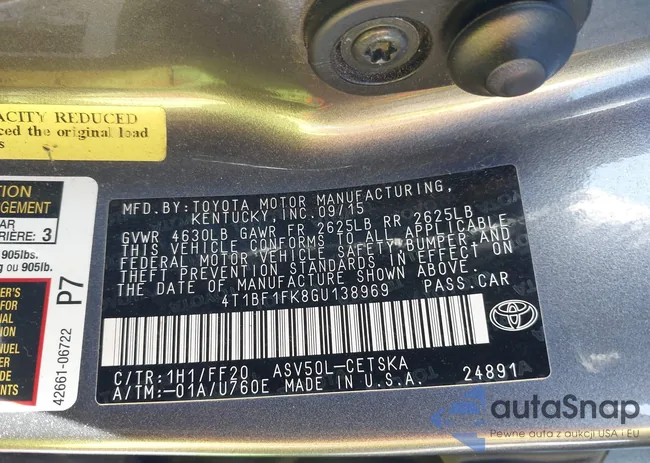 4T1BF1FK8GU138969: 42200946