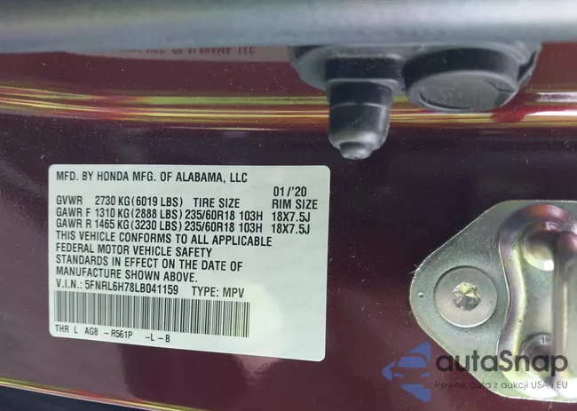 5FNRL6H78LB041159: 42201003
