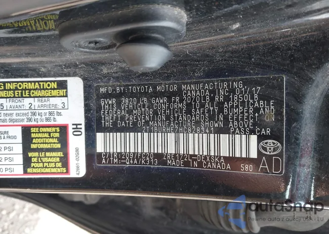 2T1BURHE7HC828341: 42200039