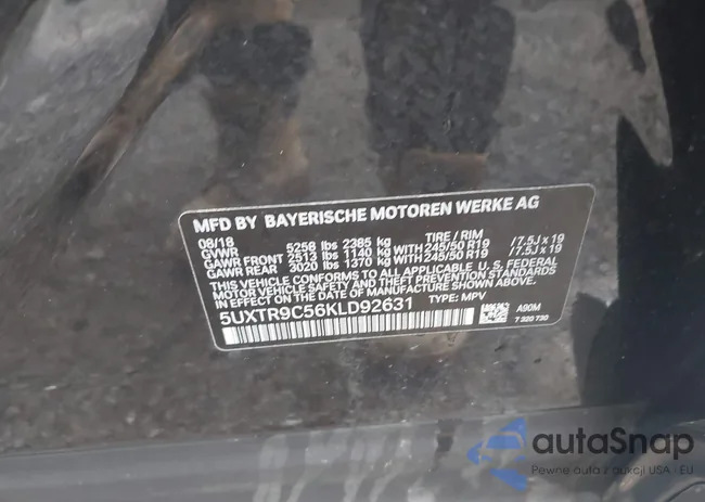 5UXTR9C56KLD92631: 42200178