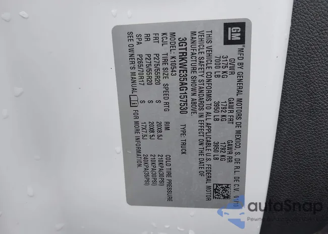 3GTRKWE35AG157530: 42200182