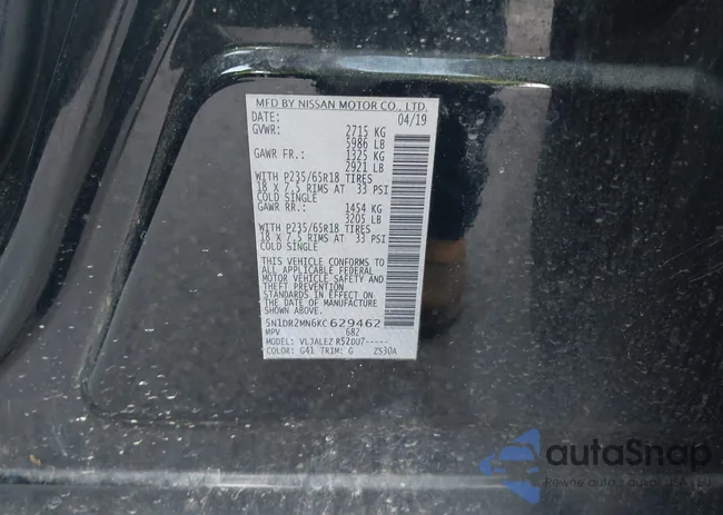 5N1DR2MN6KC629462: 42200222