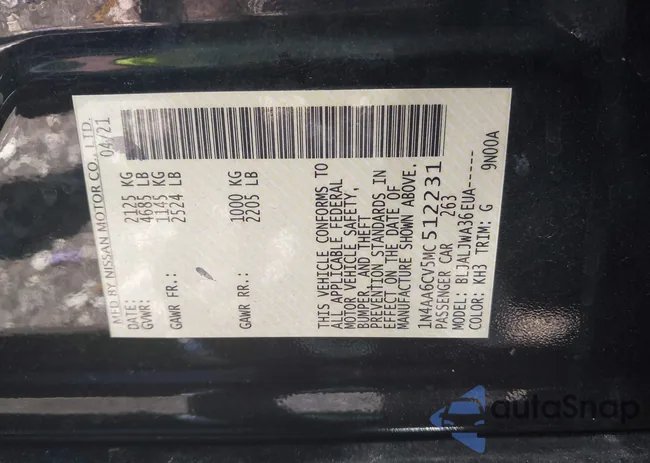 1N4AA6CV5MC512231: 42200327