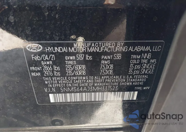 5NMS64AJ3MH331523: 42201780