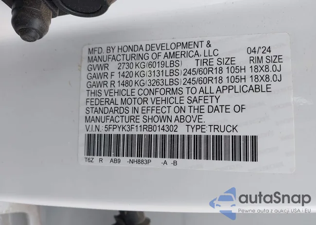 5FPYK3F11RB014302: 42201878