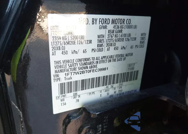 1FT7W2BT0FEC39981: 42201173