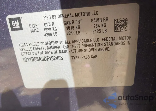 1G11B5SA0DF182408: 42201344