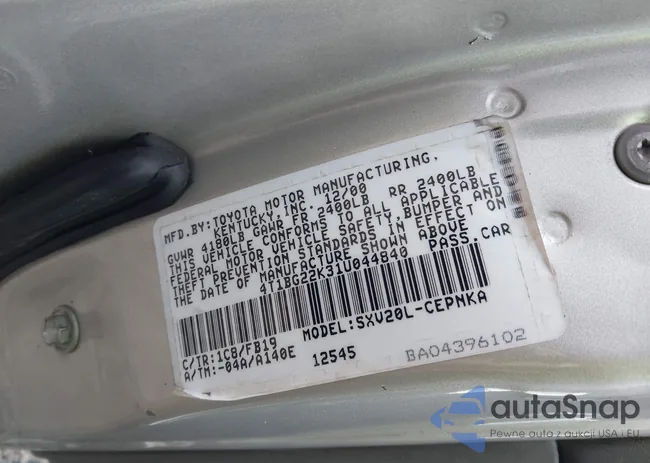 4T1BG22K31U044840: 42201413