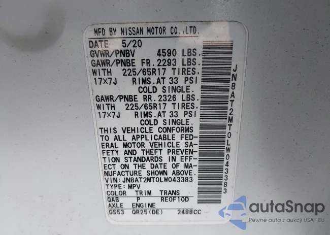 JN8AT2MT0LW043383: 42202423