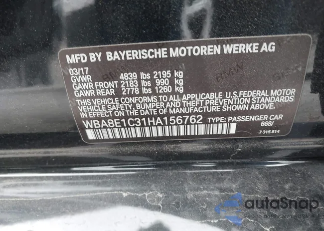 WBA8E1C31HA156762: 42202434