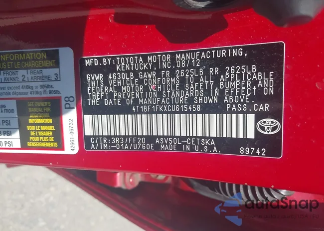 4T1BF1FKXCU615458: 42202478