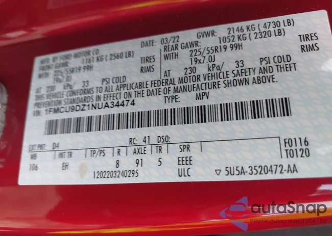 1FMCU9DZ1NUA34474: 42202510