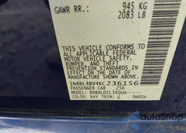 1N4BL4BV4KC236156: 42202558