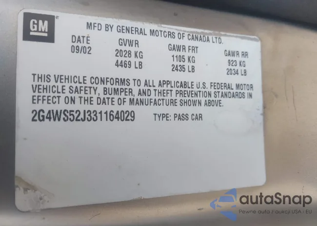 2G4WS52J331164029: 42202577