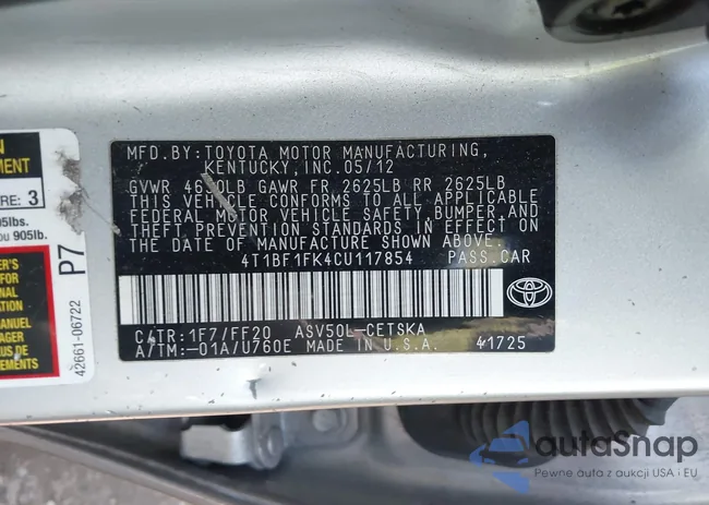 4T1BF1FK4CU117854: 42202663